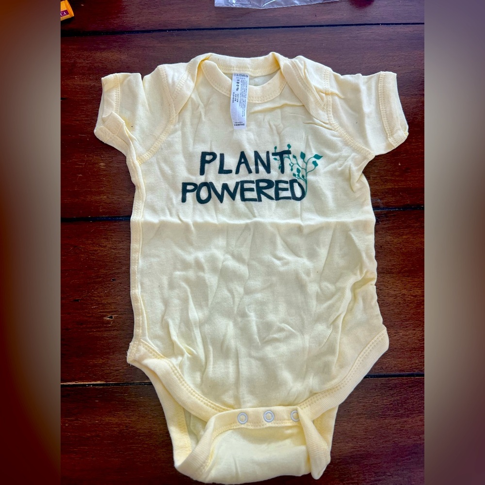 Plant Powered 6 Month Infant Onesie Yellow